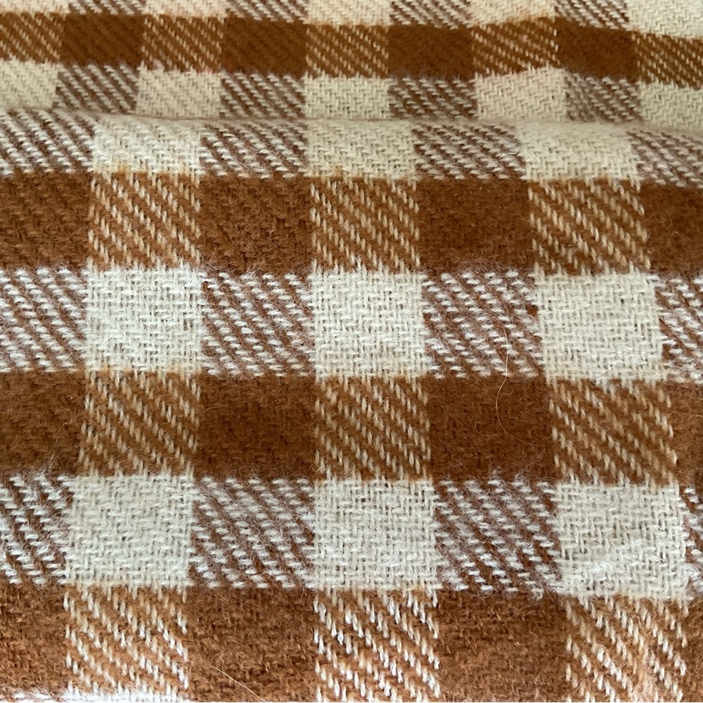 Anthropologie Checked Scarf in Pink, Orange & Brown - Picture 7 of 9